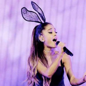 Ariana Grande wearing my black lace bunny ears headband. image 6