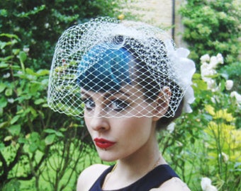 Ivory Birdcage Veil.