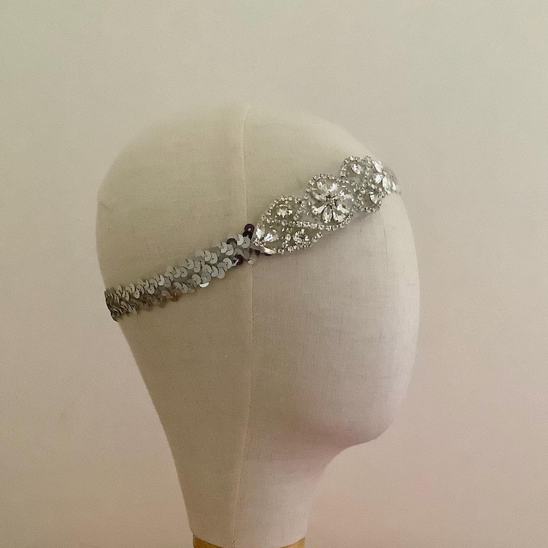 Flapper Jewel Headband Adult Silver main image 0