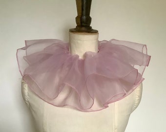 Dusky Pink, Circus neck ruff , Cuffs,  Circus clown costume.