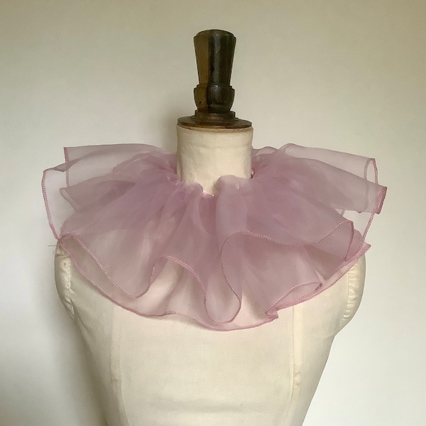 Dusky Pink, Circus neck ruff , Cuffs,  Circus clown costume.