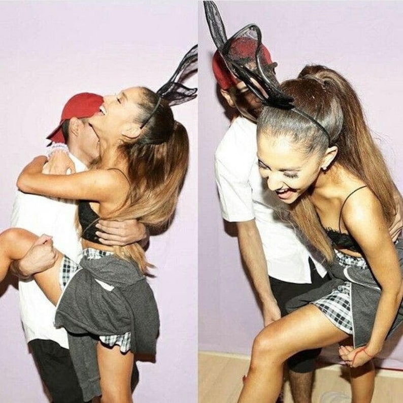 Ariana Grande wearing my black lace bunny ears headband. image 2