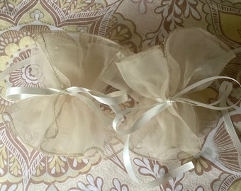 Parchment, beige Organza Circus Cuffs.