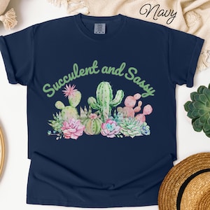 Comfort Colors T-Shirt Boho Garden Shirt Watercolor Cactus Gift Funny Plant Lover Tee Succulent Cactus Top Feminine Plant T-Shirt