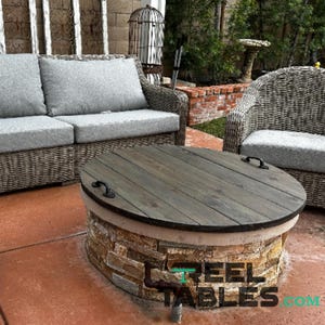 Durable Fire Pit Table Cover  Weather-Resistant Protection for Outdoor Furniture