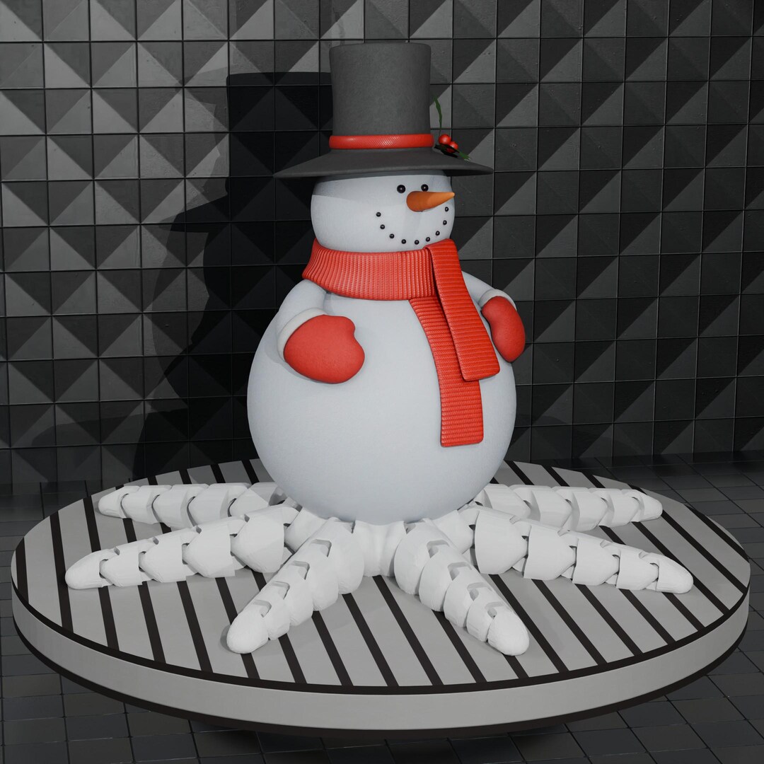 Flexi Articulated Snowman 3D STL | High Detail Christmas Model ...