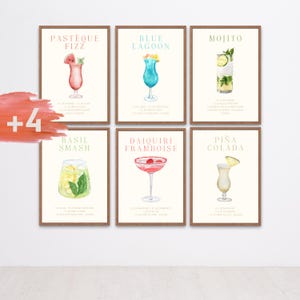 Set of 10 Digital Cocktail Posters – Aesthetic Recipes to Print | Kitchen & Bar Decor | 50x70 cm PDF Format - Aesthetic Wall Art