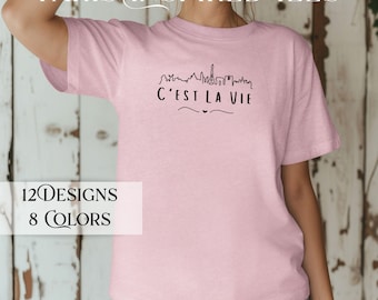 Chemise C'est La Vie Paris, Chemise de vacances pour les amoureux de Paris, T-shirt Paris, T-shirt Paris ville romantique, Cadeau pour elle, C'est la vie