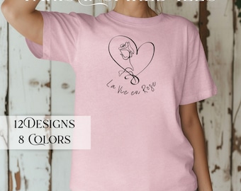 Chemise Paris, Chemise de vacances pour les amoureux de Paris, T-shirt La Vie en Rose Paris, T-shirt Paris ville romantique, Cadeau pour elle, La vie en rose