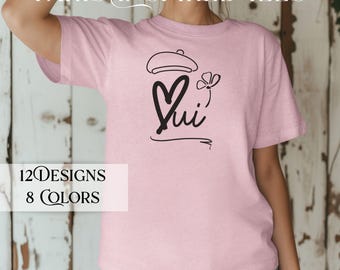 Oui Oui Chemise Paris, chemise de vacances pour les amoureux de Paris, chemise Paris, t-shirt Paris, t-shirt Paris ville romantique, cadeau pour elle, béret français