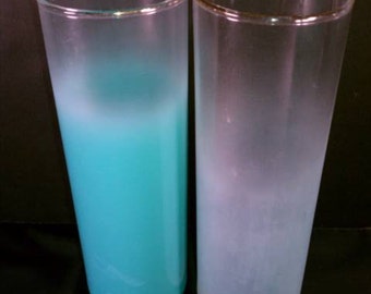 2 Rétro Mod Blendo Frosted Glasses aqua, années 1960, highball, culbuteur en verre givré, milieu du siècle moderne, TheRetroLife