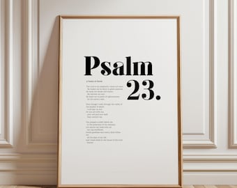 Psalm 23 Scripture Print, Modern Christian Wall Art (Digital Download)