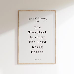 Lamentations 3:22, The Steadfast Love Of the Lord, Christian Wall Art, Bible Verse Print, Scripture Print | Digital Download