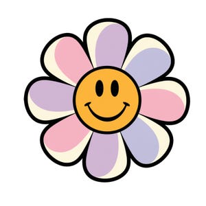 Happy Face Flower SVG, PNG, JPG, Flower Smile Face, Flower