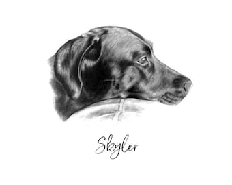 8x10 Pet Portrait Custom Lifelike Hand Drawn in Graphite Pencil from Your Photos Special Sizing Great Priced Gift for Owner or Loss