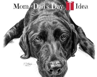 Mother or Dad/Fathers Day Gift for Pet Owners A Hand Drawn Pencil Lifelike Sketch of Their Furbaby from Photos