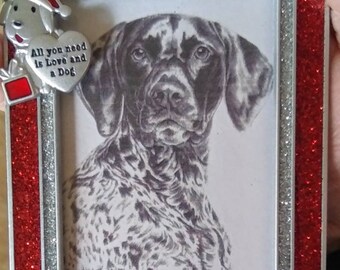 3x4" Hand Drawn Pencil sketch Christmas Ornament for Tree of Your Pet's Image Sketched from Your Photos