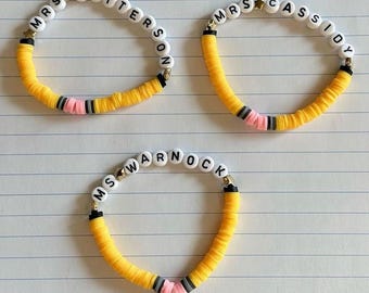 Teacher Pencil Bracelets