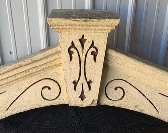 Antique victorian architectural molding old white paint 51w7.25d20.5h shipping is not free
