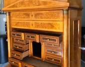 Rare Exqusite Biedermeier Birdseye Maple tall Secretary desk cabinet 41w22d72.5h Free shipping see description