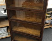 Antique Oak Barrister Bookcase c1881-1904 Four Stack 34x14x60h New England Furniture Shipping is not free