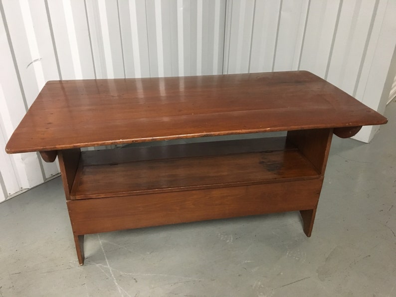 Antique Pine Hutch Table Bench Seat 17h30.5h16d29.5d57w Etsy