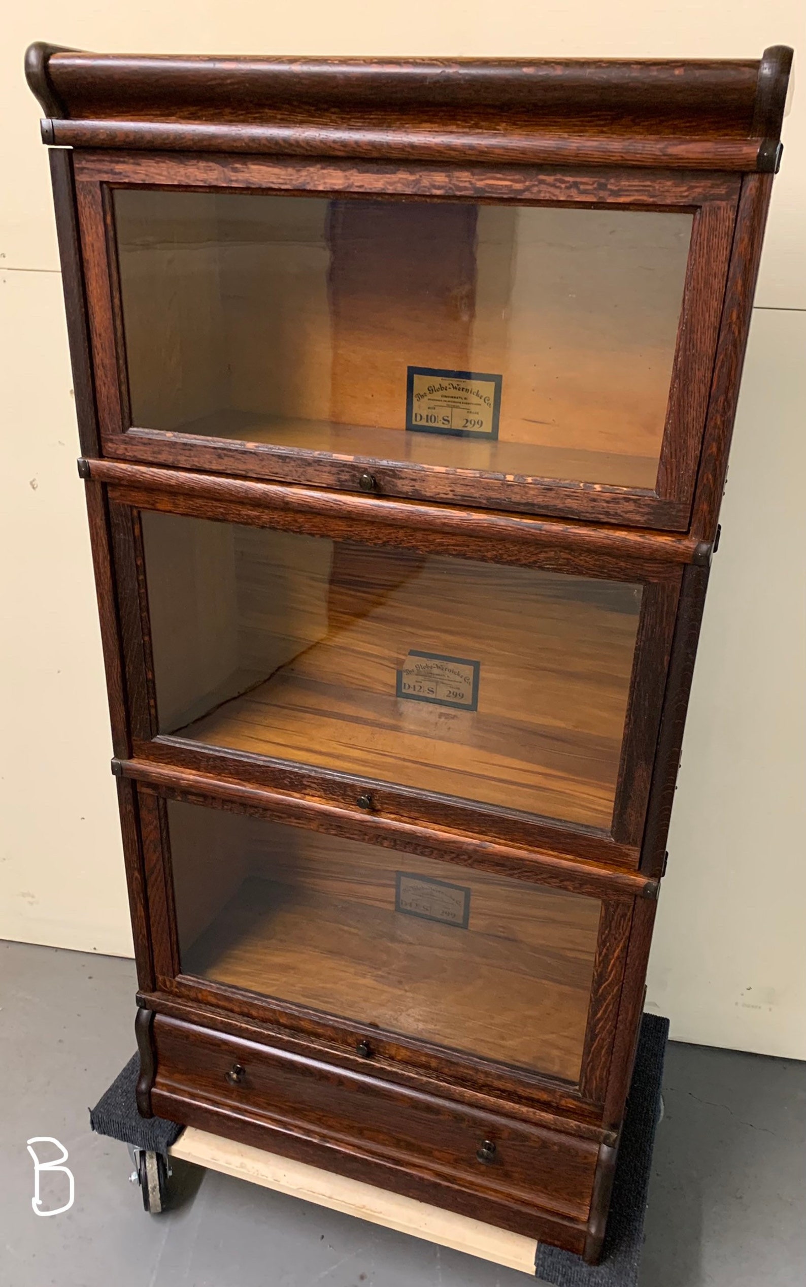 Antique 1910 Globe Wernicke Tiger Oak 3/4 Stack Barrister Etsy