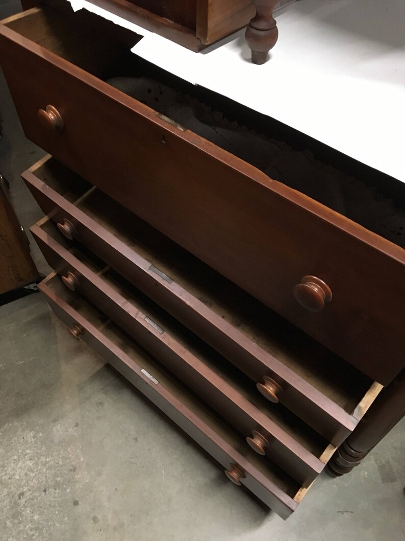 Antique Empire solid cherry chest dresser 4 drawer 43w44h19d Etsy