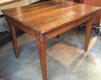 Antique Walnut Farm Table Patina Tapered Legs 32d41w24h29h Shipping is Not free