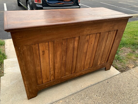 Antique Pine Poplar Bakers Dough Box Chest Sliding Dough Trough