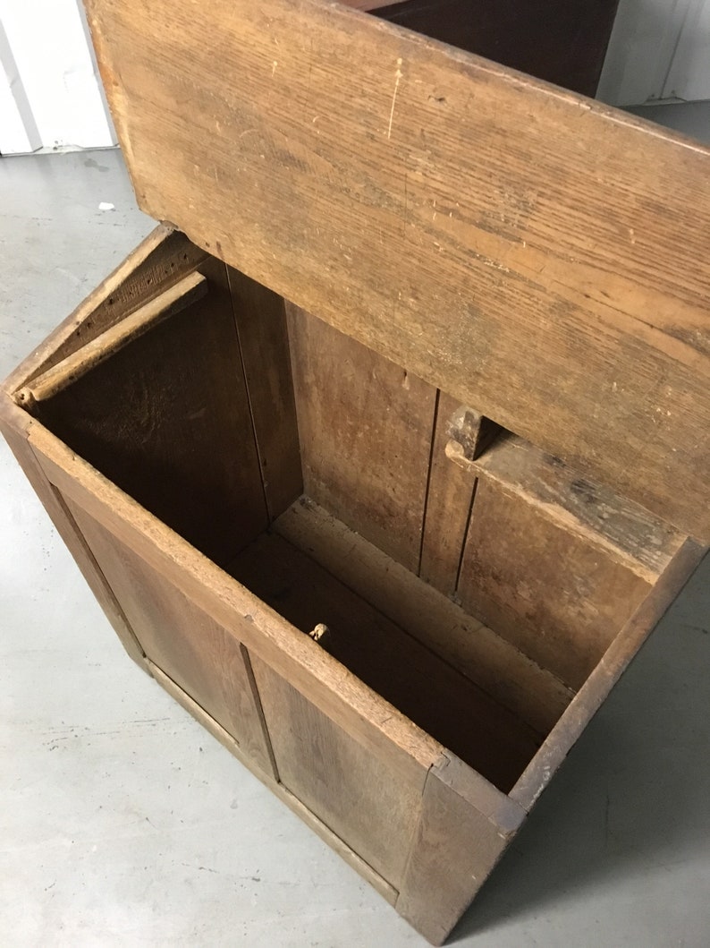 Early 1800's Solid Oak Primitive Feed Meal Bin 2 Drawers Etsy