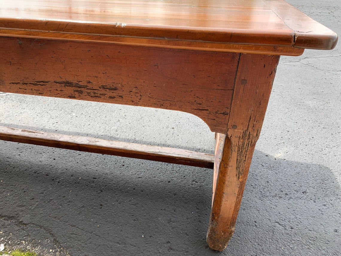 Antique French harvest farm table 3 drawers 34d89w22h30.5h Etsy