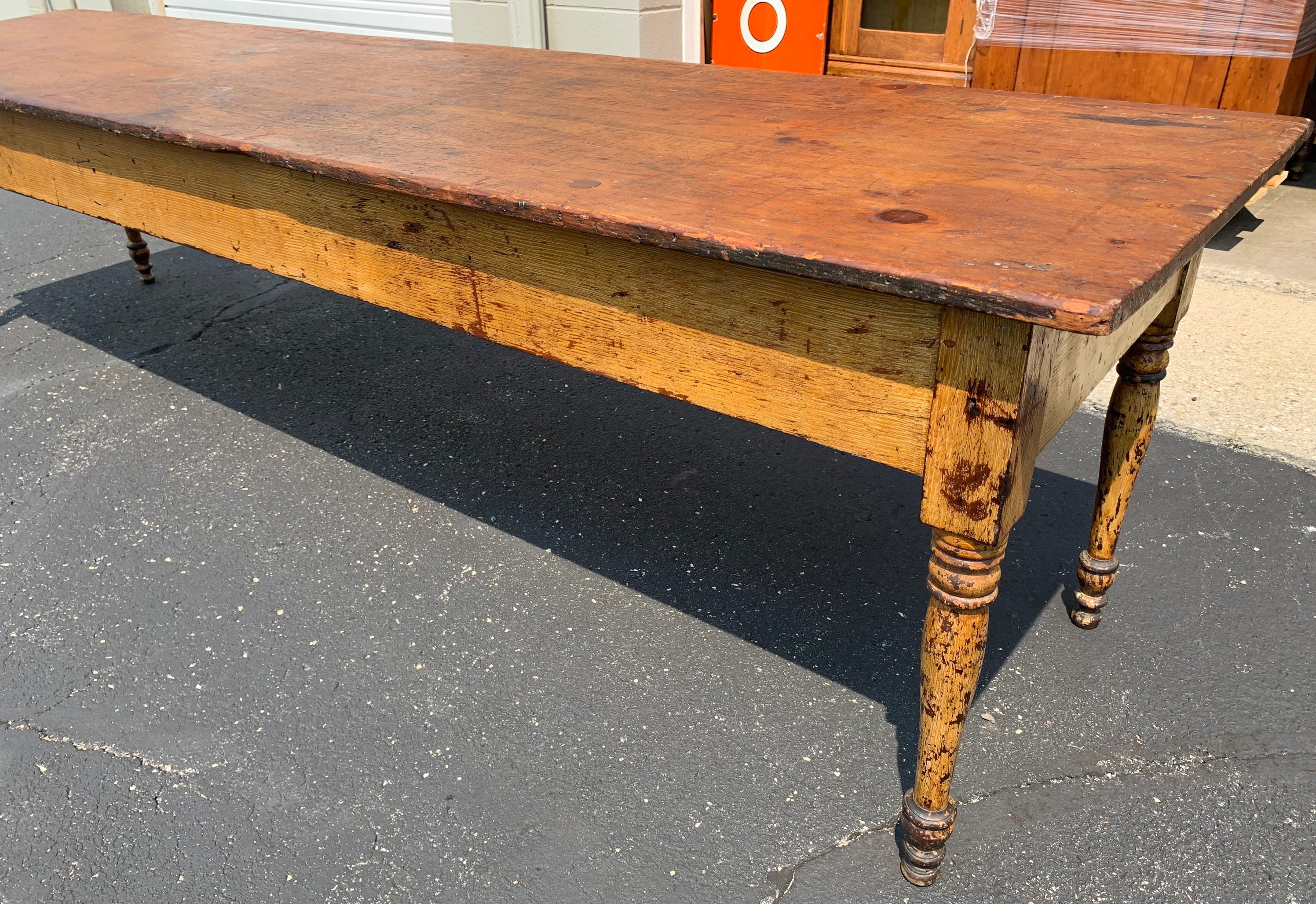 Beautiful Primitive 19th c Texas 10 foot harvest farm table Etsy