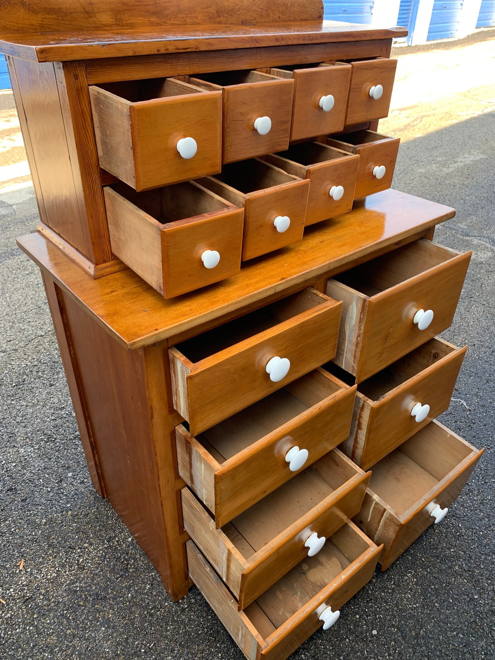 Antique New England pine apothecary 15 drawers Etsy