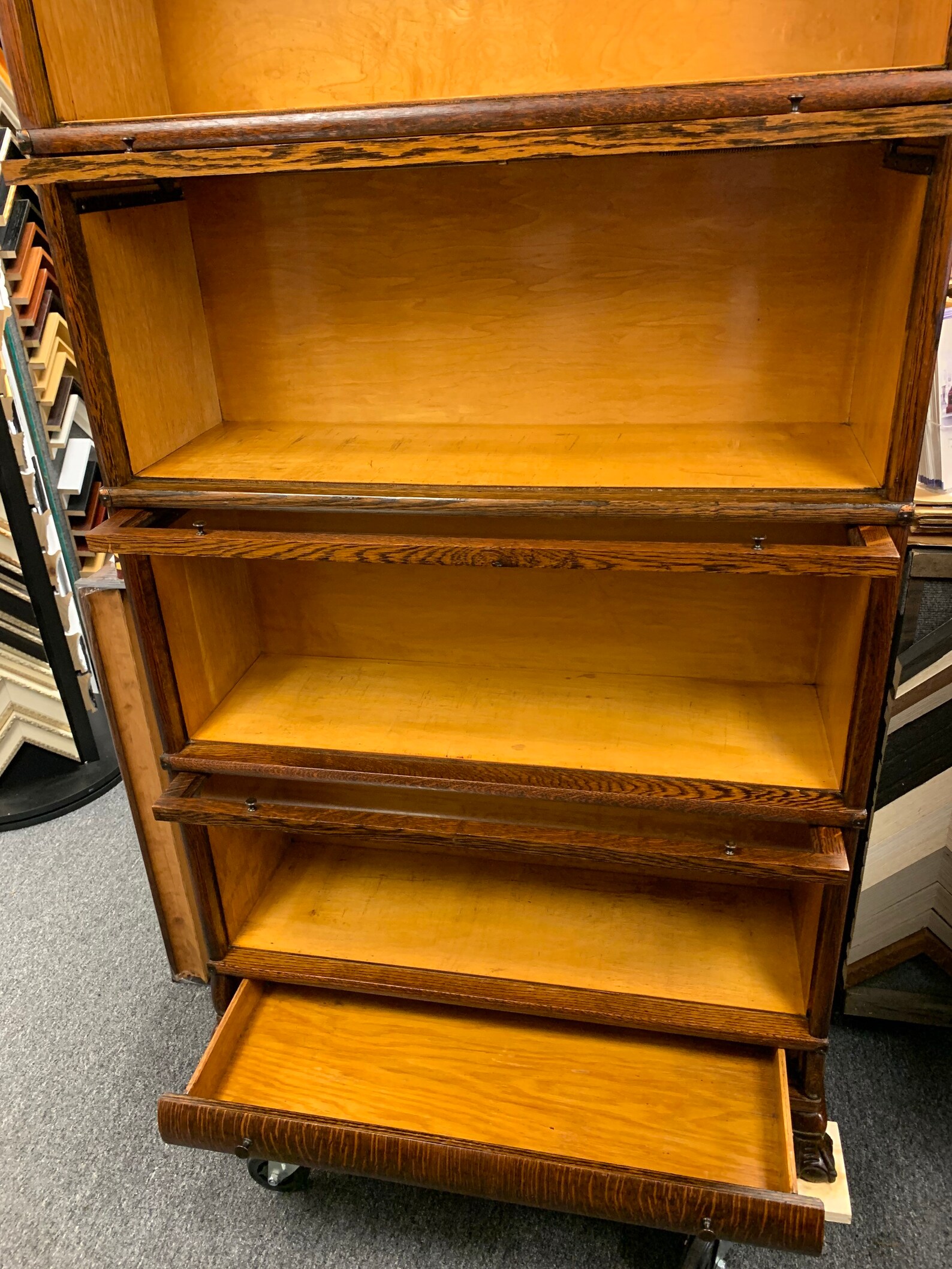 Exquisite 1903 Macey 5 section tiger oak barrister bookcase Etsy