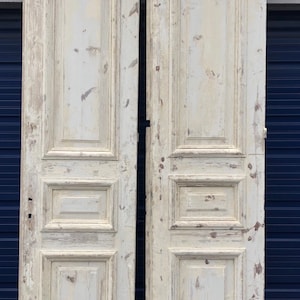 2 Antique French doors white painted 24w2d111h Shipping is not free
