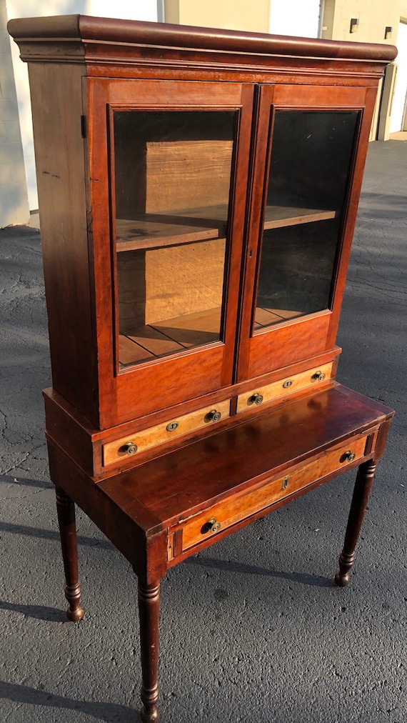 Antique Federal Desk Secretary Cabinet 1800 S Two Piece 35w19d28h66h Shipping Is Not Free Antique Federal Desk Secretary Cabinet 1800 S Two Piece 35w19d28h66h Shipping Is Not Free