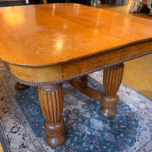 American antique solid tiger oak library table 48W37D28H  shipping is not free