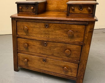 Antique 1860 PA diminutive Victorian dresser two glove box drawers 23w13.5d23.5h shipping is not free