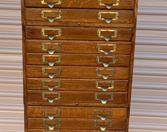 Antique Shaw Walker Oak Stacking File Cabinet 4 Sections 24