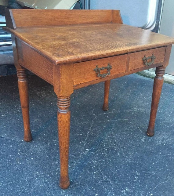 Antique Solid Oak School Masters Desk 2 Drawers 36w24d36h Etsy