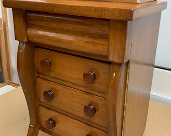 Antique 1854 Ohio diminutive pine dresser chest 6 drawer 13.25W9.75D24H Shipping is not free