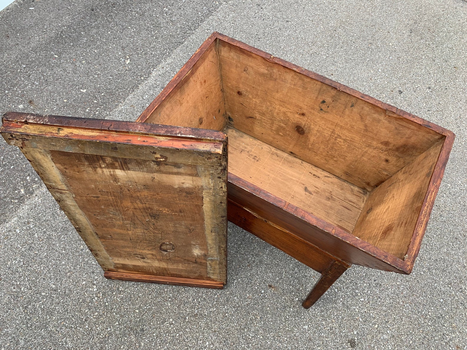 Pennsylvania Pine Primitive Dovetailed Dough Box C1850 Lift Etsy