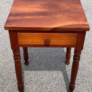Antique American Cherry one drawer stand table 19W16.5D27H shipping is not free