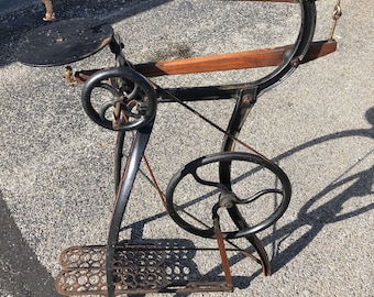 Antique 1800&#39;s Treadle jig saw 36x14x29 Millers Falls company new rogers model shipping is not free