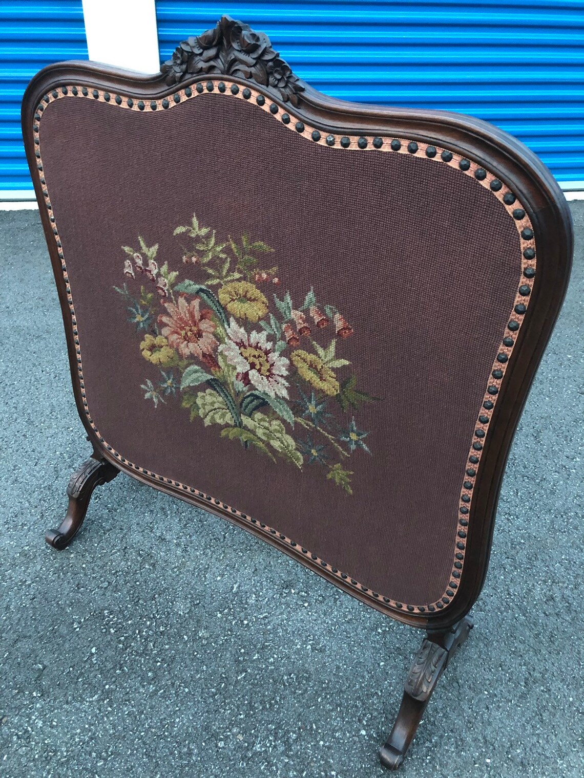 Antigua chimenea pantalla floral bordado 13d33w39h Envío no es | Etsy