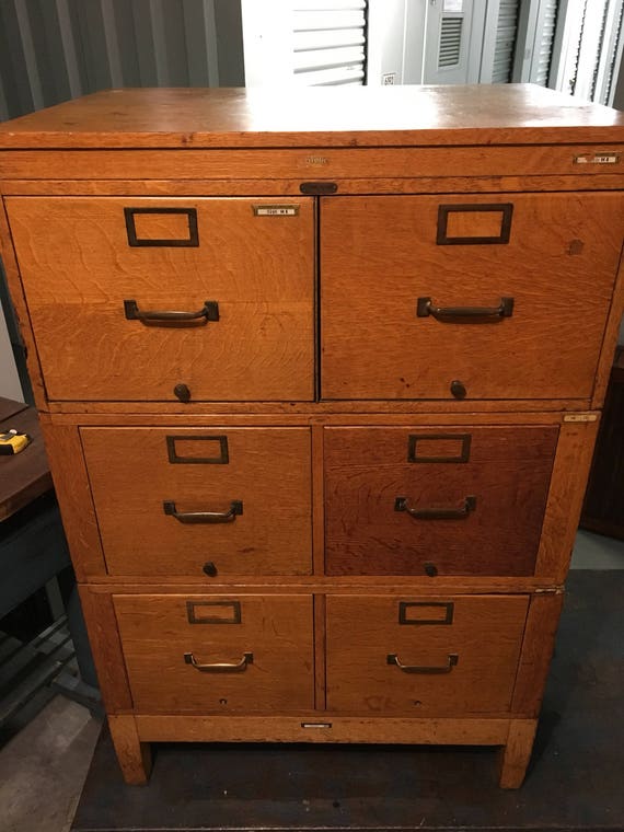 Mid Century Vintage Globe Oak Stacking Sectional File Cabinet 33w25d51h Shipping is Not Free Etsy UK