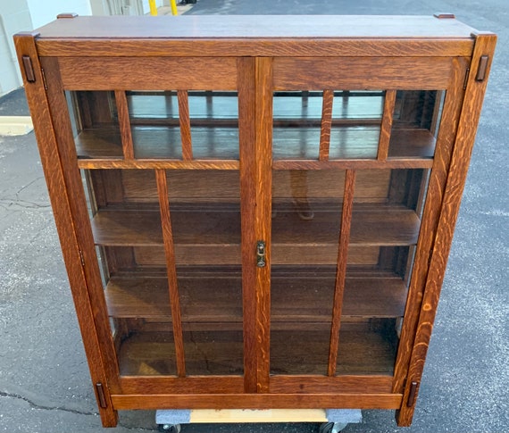 Mission oak china cabinet deals