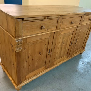 Southern Pine kitchen island server cabinet cupboard counter 21.5d63w36.5h 2 pull out cutting boards over 3 drawers shipping is not free