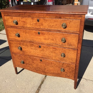 Antique Federal Cherry Chest Dresser Dove Tailed 39w19d41h early 1800's Shipping is Not free